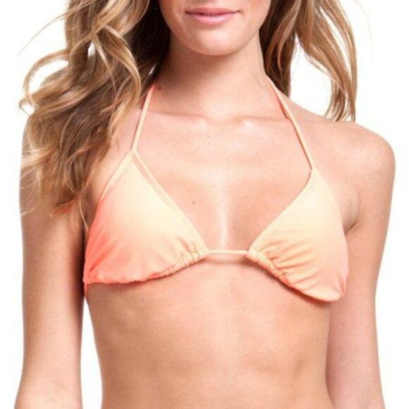 OP Peach Triangle String Halter Top Bikini Jrs Small - Picture 1 of 15